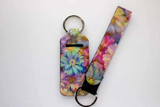 Floral wristlet & chapstick holder